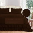 thumbnail image 3 of 3 Piece Luxury 5 Inch Two Layer Ruffle Comforter 550 GSM All Season (Full/Queen Size) Premium Super Soft - 800 TC, 100% Egyptian Cotton- Solid Chocolate Colour, 3 of 7