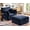 Blue, variant on JULY'S SONG 24.5" Deep Seat Accent Chair, Modern Sofa Chairs in Living Room, Upholstered Oversized Chair with Detachable Cover & Removable Backrest, Beige