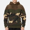 thumbnail image 2 of Mens Color Blocking Easy Camouflage Long Sleeved Hooded Top, 2 of 9