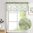 thumbnail image 4 of Curtainking Kitchen Valance Leaf Embroidered Farmhouse Sheer Curtains Light Filtering 1 Panel Rod Pocket Small Drapes Sage Green 55" x 16", 4 of 7