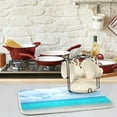 thumbnail image 2 of GZHJMY Beautiful Beach White Sand Turquoise Water Absorbent Dish Drying Mat Microfiber Kitchen Countertop Table Protector Multi-Purpose Counter Rack Sink Drainer Pad (16" x 18"), 2 of 6