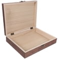 thumbnail image 3 of Caja de almacenamiento de madera, sencilla, con cerradura (marrón), 3 of 7