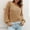 Yellow, variant on AOOCHASLIY Sweaters Fall Clothes Women Three-dimensional Feather Sweater V-Neck Solid Knitted Casual Fashion Lantern Sleeve Tops Blouse