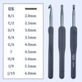 thumbnail image 3 of 9Pcs Crochet Hook 2.0mm-6.0mm Soft Ergonomic Grip Aluminum Crochet Hook With Scissors and Case For Knitting Project, 3 of 7