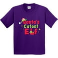 thumbnail image 3 of Inktastic Christmas Santa's Cutest Elf Youth T-Shirt, 3 of 5