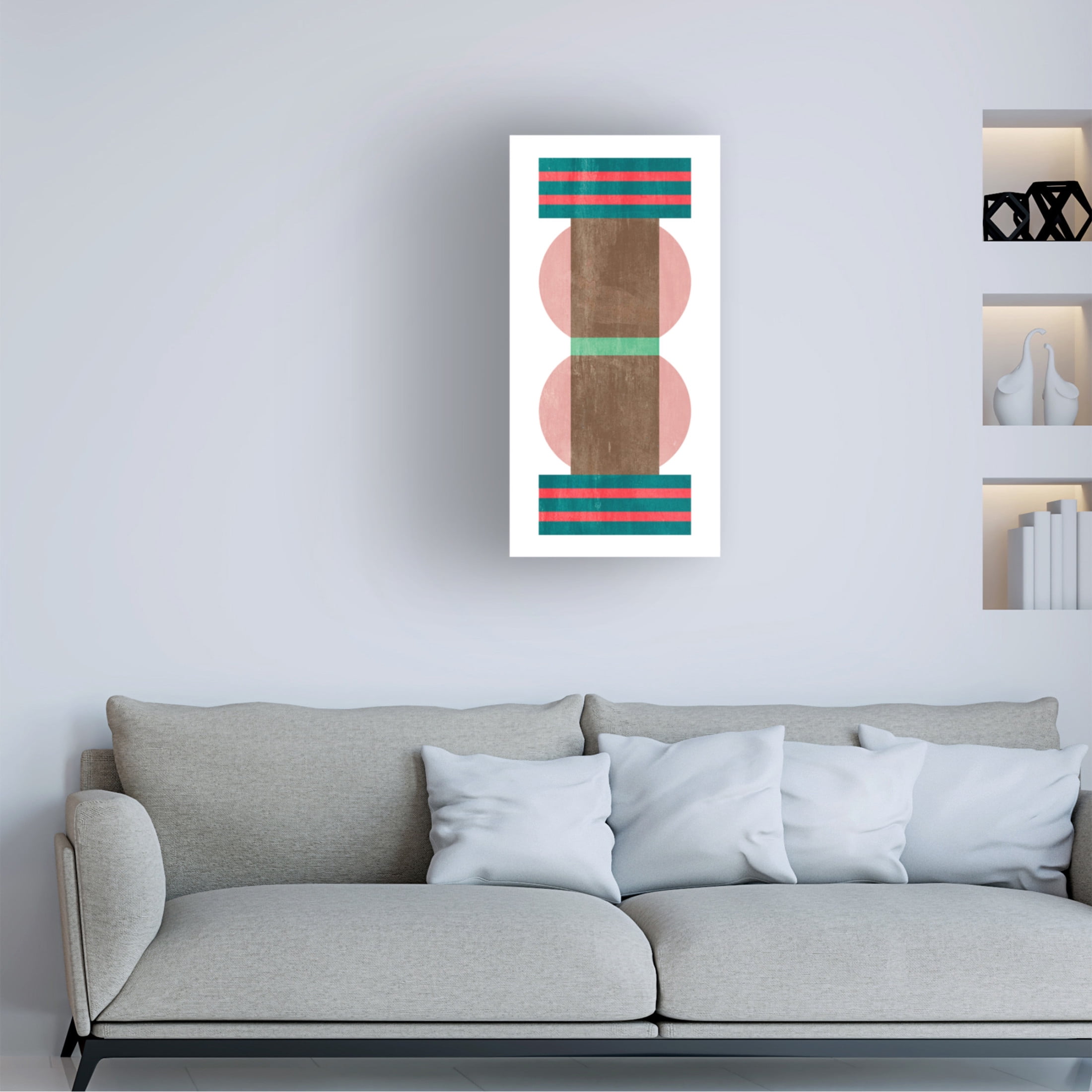 Canvas Wall Art - Melissa Wang 'Sweet Blocks IV' Wall Art for Living Room, Bedroom, or Office Décor by Trademark Fine Art - 24 x 47 Inches