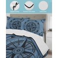 thumbnail image 4 of Blue Compass Nautical Twin Size Down Alternative Comforter, Lightweight Comforter Quilt Bedding Set with Pillow Shams Coastal Vintage All Seasons Bed Comforter Duvet Insert 68"x86", 4 of 7