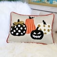thumbnail image 4 of Homey Cozy Pumpkin Jack O'lantern Halloween Linen Polyester 14"x 20" Rectangular Throw Pillow with Insert, 4 of 5