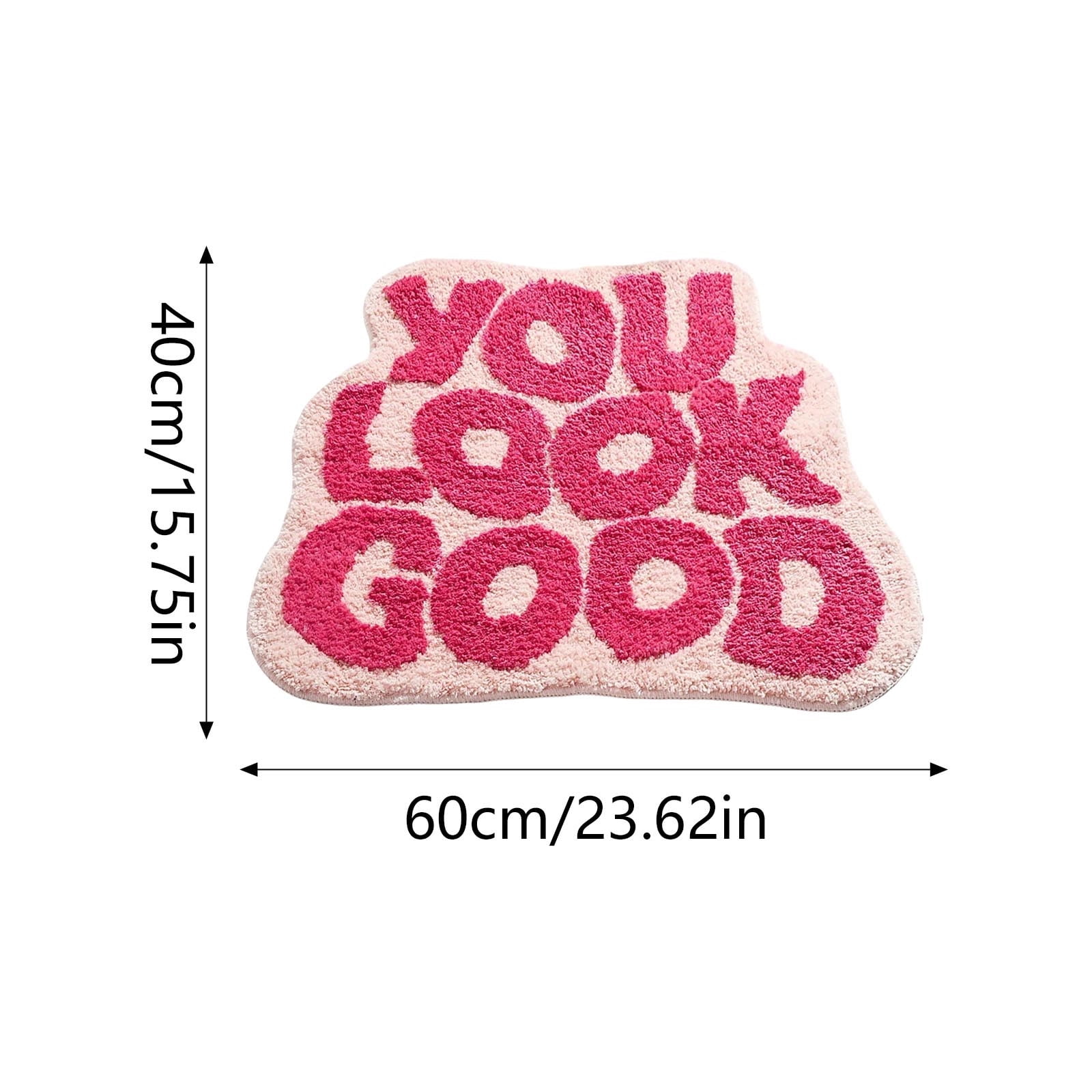 You Look Good Bath Mat Pink, Cute Bathroom Rugs for Girls Fun Funny Funky Rug Bedroom Pink Preppy Bathroom Decor Hello Beautiful Gorgeous Bath Rugs for Kids Women Non-