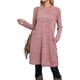 thumbnail image 1 of Vestido de punto para mujer, vestido de manga larga, vestido suéter para mujer, vestido túnica, vestido jersey con botones y bolsillos, 1 of 6