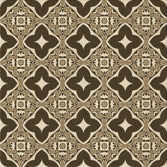 Ahgly Company Indoor Square Patterned Brown Sugar Brown Area Rugs, 6' Square