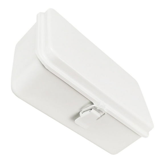 Raindrops 1Pack Vintage White Rectangular Metal Toolbox For Home Use Lockable Clasp 7.86X5.11X3.14In