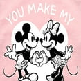 thumbnail image 3 of Disney - Mickey & Friends - Minnie & Mickey - You Make My Heart full - Toddler And Youth Girls Raglan Graphic T-Shirt, 3 of 5