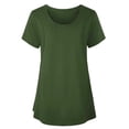 thumbnail image 4 of WAGUTH Women's Nursing Tops for Breastfeeding Double Layer Maternity Shirts Short Sleeve Crew Neck Pregnancy Outfits,Green,M, 4 of 6