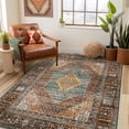 thumbnail image 5 of KUETH Area Rug - 4'x6' Machine Washable Runner Rugs, Non-Slip Vintage Mat for Living Room, Entryway Bedroom Kitchen and Corridor, Brick-red, 5 of 6
