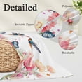 thumbnail image 3 of Pink Flower Throw Pillow Covers, Spring Floral Butterflies Birds Farmhouse Soft Breathable Pillow Cases with Invisible Zipper for Sleeping, Standard Pillowcases for Couch Bed Sofa Chair 20x26 Inches, 3 of 9