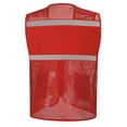 thumbnail image 2 of Toptie Mesh Safety Vest Zipper Team Volunteer Uniform Vest, Reflective Running Vest with Pockets, Slim Fit-Orange-L, 2 of 8