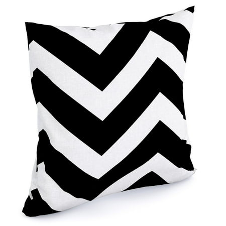 Porch And Den Eir Zig Zag Black White Feather Filled 18 Inch Throw