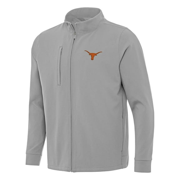 Men's Antigua Gray Texas Longhorns Regard Full-Zip Jacket