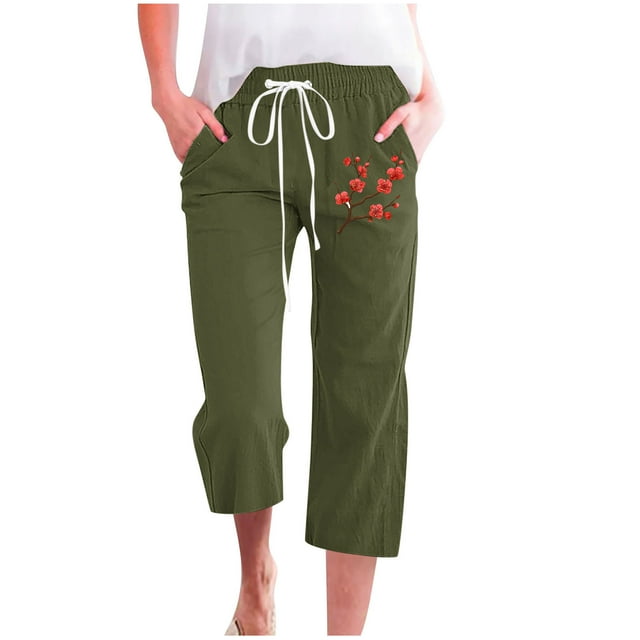 Pantalones de Mujer Casual, Impresión Elástica Suelta Pantalones de Pierna Ancha Recta con Bolsillo Hecho de Poliéster Suave para Toda la Temporada, Pantalones de Pierna Ancha de las Mujeres