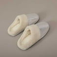 thumbnail image 4 of Fuzzy Slippers For Women Cozy Slippers Fall Winter Leather Indoor Thickened Warm Slippers Couples Soft Bottom Comfort Warm Cozy Winter House Slippers Bedroom Indoor House Shoes, 4 of 7