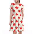 thumbnail image 1 of Balery Happy Canada Day Vestidos sueltos de manga corta para mujer, vestidos de verano 2025, vestidos casuales de corte A con vuelo., 1 of 6