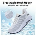 thumbnail image 3 of Womens Walking Shoes with Arch Support Orthotic Sneakers for Plantar Fasciitis Heel and Foot Pain Relief Tennis WhiteGrey Size 7, 3 of 7