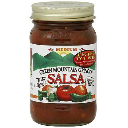Green Mountain Gringo Medium Salsa, 16 oz (Pack of