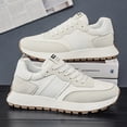 thumbnail image 3 of Men's Retro White Platform Sneakers - Non Slip Casual Walking Shoes for Men, 3 of 5
