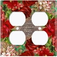 thumbnail image 3 of Metal Light Switch Plate Cover Elegant Red Floral Nature Scripture Damask FLW085, 3 of 13