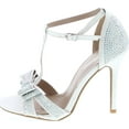 thumbnail image 2 of Forever Link Alina-64 Rhinestone Glitter TStrap Bow Detail Formal Heel, 2 of 7