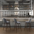 thumbnail image 6 of Homy Casa 26" Swivel Counter Height Bar Stools, Set of 2, Grey Fabric, Wood-Look Legs, 6 of 8