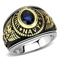 thumbnail image 2 of Men's Stainless Steel"United States Navy" Sapphire Ring - Two-Tone, 2 of 8