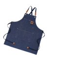 thumbnail image 3 of Delantal de carpintería de lona gruesa, impermeable, para jardinería, cafetería, color azul claro, 3 of 12