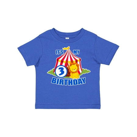 

Inktastic Its My Birthday Circus Tent with Lion 3 Years Old Gift Toddler Boy or Toddler Girl T-Shirt