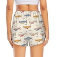 thumbnail image 4 of Goofa Striped Vintage Planes Printed Women 2 in 1 Running Shorts,Quick Dry Athletic Workout Shorts,High Waisted Athletic Shorts with Liner Pockets-Large, 4 of 9