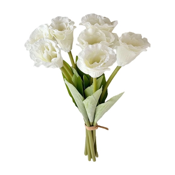 Artificial Flower Bouquet 7-Piece Set Silk Floral Arrangement,Wedding Table Centerpiece for Indoor Home Decor Event Decoration