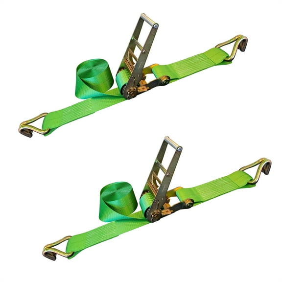 2 Pack Heavy Duty 3" x 30' Ratchet Strap w/J Hook Flatbed Truck Trailer Tie Down