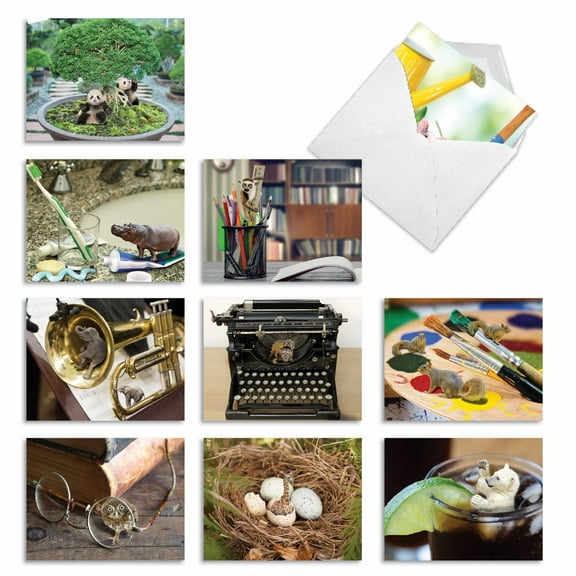 10 All Occasion Blank Note Cards Assorted (4 x 5.12 Inch) - MINIMALS