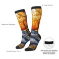 thumbnail image 4 of Knee High Socks for Women Men Athletic - Tiffany Style Autumn Forest Thigh-High Black Sole Comfort Breathable Long Socks for Casual Travel Running, 4 of 7