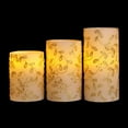 thumbnail image 3 of Hometrends Embossed Gold Leave LED Pillar Candle Set with Remote Control, 3 of 5