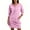 Pink, variant on Yucgh Women's Fashion Casual Stand Collar Drawstring Sweater Dress, 3/4 Sleeve Knit Tunic Dress, Winter Fall Warm Lounge Dress，L