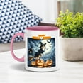 thumbnail image 3 of Happy Halloween Shetland Sheepdog Witch Pumpkins Bats 11oz Accent Two-tone Mug Sheltie Dog Lover Gifts Coffee Tea Cup - 13012, 3 of 5