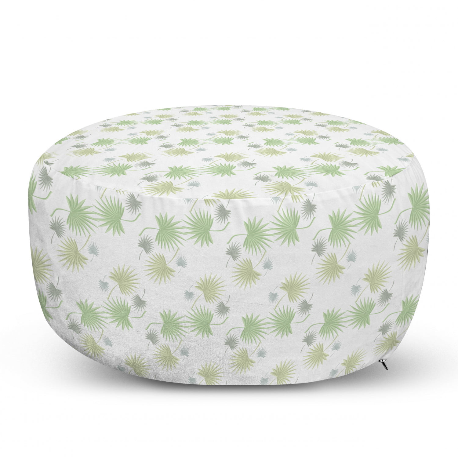 Fern Green Burgundy and Pink 25 Gardening Leaves and Blossoms Yard Childish Flora Season Print Ambesonne Botanical Rectangle Pouf Under Desk Foot Stool for Living Room Office Ottoman with Cover