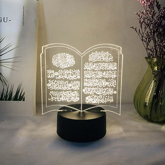 Luces LED 3D de acrílico EID Mubarak, lámpara de escritorio de Mesa para el hogar, dormitorio, sala de estar, decoraciones de fiesta, Ramadán musulmán, USB, 2023