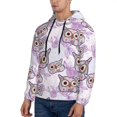 thumbnail image 3 of Wukai Owl And Floral Print Men Hoodies Fleece Sweatshirts Long Sleeve Sweaters Pullover Fall Outfits Winter Clothes-4X-Large, 3 of 7