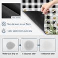 thumbnail image 3 of Spring Daisy Dish Drying Mats for Kitchen Counter, Rustic Wildflower Black Plaid Botanical Farmhouse Absorbent Coffee Bar Mat with Non-slip Rubber Backed Quick Drying Dish Rack Pad 12"x16", 3 of 9