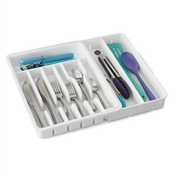 Youcopia Expandable Utensil Tray DrawerFit Organizer, White