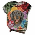 thumbnail image 2 of Hauts d'Été Grande Taille pour Femmes Manches Courtes Imprimé Animal 3D Col Rond T-Shirt Blouse Col en V Femmes en Solde, 2 of 3
