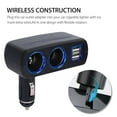 thumbnail image 2 of PENGX AoHao Car Charger Cigarette Lighter Adapter With 2 Socket Adapter Dc Outlet Car Splitter 120w 12v/24v Dual Usb Charger Extension For   Android kindle  Gps(Black), 2 of 8